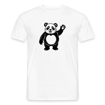 Panda fait signe de la main - T-shirt homme - blanc - Devant - AI Model Male 178 dark (178cm)