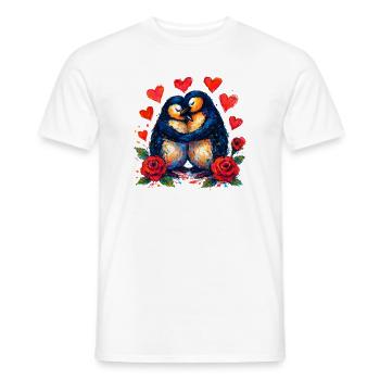 Wasserfarbene Pinguine der Liebe - Männer T-Shirt - Weiß - Vorne - AI Model Male 178 dark (178cm)
