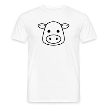 Kuh Kopf Icon Minimalistisch Clean - Männer T-Shirt - Weiß - Vorne - AI Model Male 178 dark (178cm)