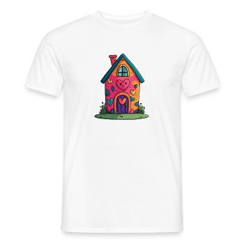 Herzhaus Farbtraum - T-shirt homme - blanc - Devant - AI Model Male 178 dark (178cm)
