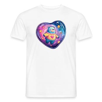 Herzplanet Bär im Raumanzug - Männer T-Shirt - Weiß - Vorne - AI Model Male 178 dark (178cm)