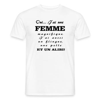 Une femme magnifique  - T-shirt homme - blanc - Devant - AI Model Male 178 dark (178cm)