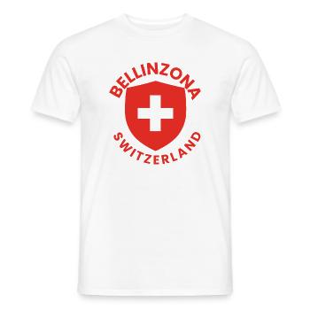 Bellinzona-Schild Schweizer Flagge - Männer T-Shirt - Weiß - Vorne - AI Model Male 178 dark (178cm)