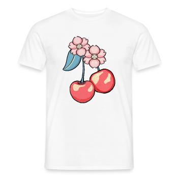 Cherry blossom charm illustration - Men's T-Shirt - white - Front - AI Model Male 178 dark (178cm)