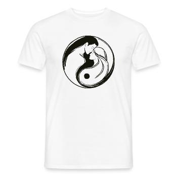 Yin Yang, Énergie masculine et féminine en équilibre - T-shirt homme - blanc - Devant - AI Model Male 178 dark (178cm)