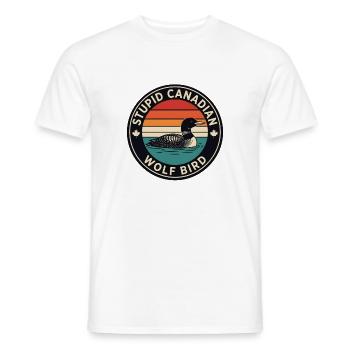 Drôle de coucher de soleil rétro de l’oiseau plongeon du Canada - T-shirt homme - blanc - Devant - AI Model Male 178 dark (178cm)