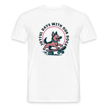 Zitat zum Schlittschuh-Deutschen Schäferhund 2026 - Männer T-Shirt - Weiß - Vorne - AI Model Male 178 dark (178cm)