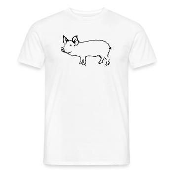 pig - Men's T-Shirt - white - Front - AI Model Male 178 dark (178cm)