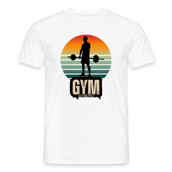 Vintage style GYM FIRST - Men's T-Shirt - white - Front - AI Model Male 178 dark (178cm)