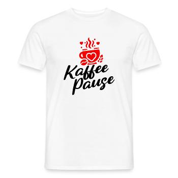 Kaffee Pause - Kaffeebecher mit Herzmotiv - Männer T-Shirt - Weiß - Vorne - AI Model Male 178 dark (178cm)