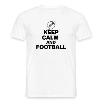 KEEP CALM AND FOOTBALL! THE DESIGN OF THE USA EVENT - Men's T-Shirt - white - Front - AI Model Male 178 dark (178cm)