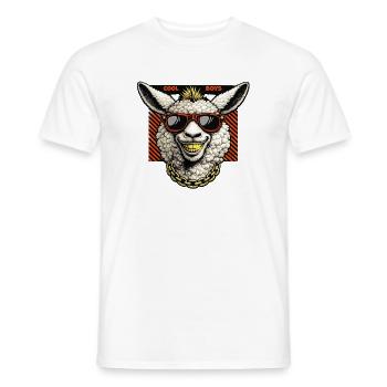 Agneau décontracté avec des lunettes de soleil... Les garçons cool - T-shirt homme - blanc - Devant - AI Model Male 178 dark (178cm)