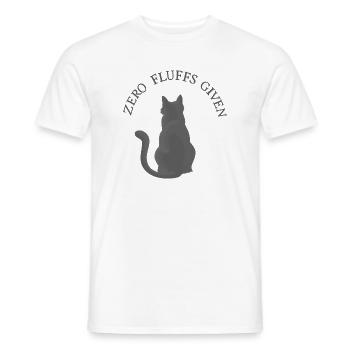 Zero Fluffs Given – Cat from behind with attitude - Men's T-Shirt - white - Front - AI Model Male 178 dark (178cm)