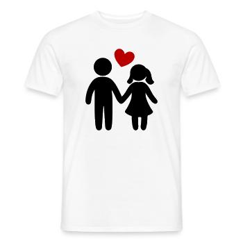 Paar Verliebt Herz - Männer T-Shirt - Weiß - Vorne - AI Model Male 178 dark (178cm)