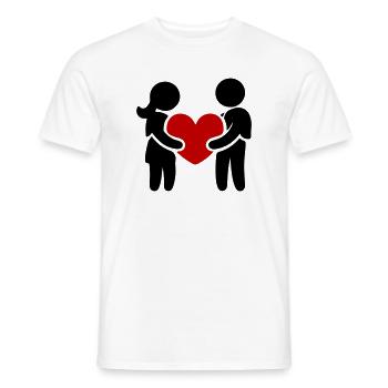 Paar Verliebt Herz - Männer T-Shirt - Weiß - Vorne - AI Model Male 178 dark (178cm)