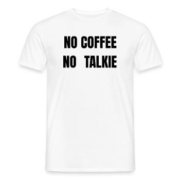 Pas de café sans parler – Chemise de café drôle - T-shirt homme - blanc - Devant - AI Model Male 178 dark (178cm)