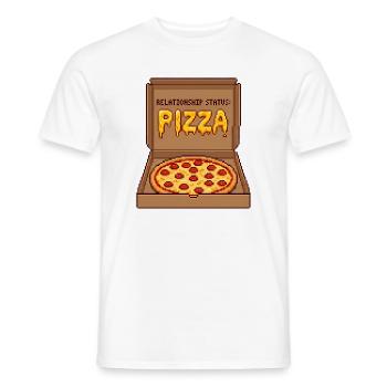 Relationship Status Pizza - Anti Valentine Gift - Männer T-Shirt - Weiß - Vorne - AI Model Male 178 dark (178cm)