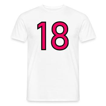 18. 18 JAHRE ALT. 18-JÄHRIGES JUBILÄUM. 18. GEBURTSTAG. - Männer T-Shirt - Weiß - Vorne - AI Model Male 178 dark (178cm)