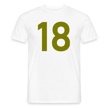 18. 18 ANS. 18e ANNIVERSAIRE. ANNIVERSAIRE 18 ANS. - T-shirt homme - blanc - Devant - AI Model Male 178 dark (178cm)