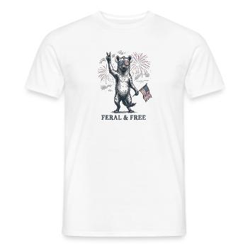 Wilde und freie Hyäne – Lustiges patriotisches Vid - Männer T-Shirt - Weiß - Vorne - AI Model Male 178 dark (178cm)