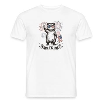 Wildes und freies Opossum – Lustiges patriotisches - Männer T-Shirt - Weiß - Vorne - AI Model Male 178 dark (178cm)