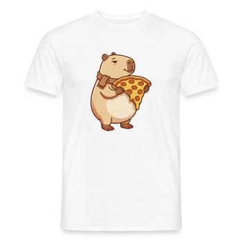 Pizza Capybara mit schmelzendem Käse - Männer T-Shirt - Weiß - Vorne - AI Model Male 178 dark (178cm)