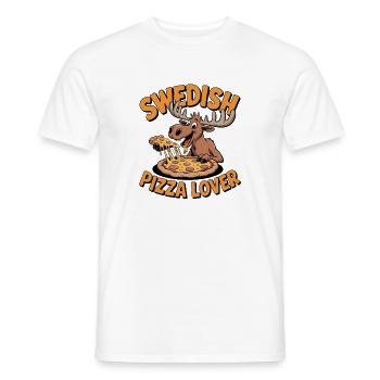 Suédois amateur de pizza drôle avec une pizza pour - T-shirt homme - blanc - Devant - AI Model Male 178 dark (178cm)