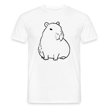 Capybara capybara noir - T-shirt homme - blanc - Devant - AI Model Male 178 dark (178cm)