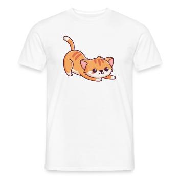 Orange kitten in adorable stretch - Men's T-Shirt - white - Front - AI Model Male 178 dark (178cm)