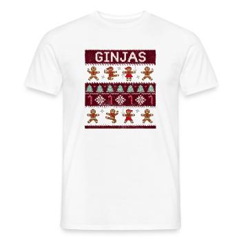 Ginjas Lebkuchen-Weihnachtspullover - Männer T-Shirt - Weiß - Vorne - AI Model Male 178 dark (178cm)