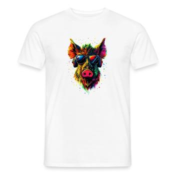 Wildschwein Schwarzwild Wildschweine Schwein Jäger - Männer T-Shirt - Weiß - Vorne - AI Model Male 178 dark (178cm)