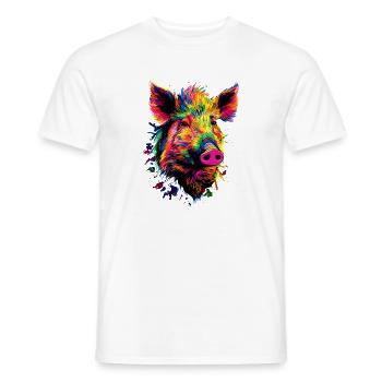 Wildschwein Schwarzwild Wildschweine Schwein Jäger - Männer T-Shirt - Weiß - Vorne - AI Model Male 178 dark (178cm)