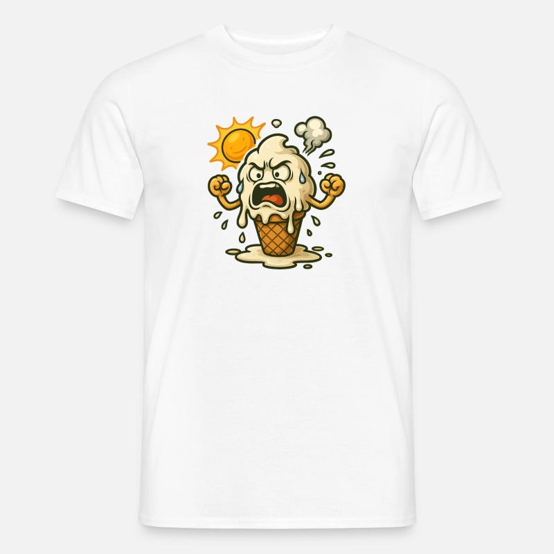 Wenn Eis bei Hitze ausrastet - Männer T-Shirt - Weiß