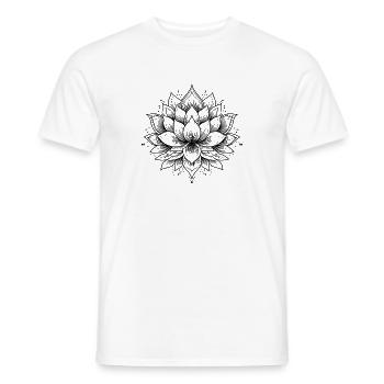 Symmetrische und beruhigende Lotus-Mandala - Männer T-Shirt - Weiß - Vorne - AI Model Male 178 dark (178cm)