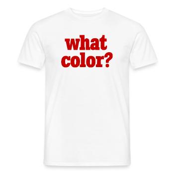 what color? - rot - Männer T-Shirt - Weiß - Vorne - AI Model Male 178 dark (178cm)