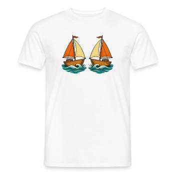 Segelboote im Meer - Männer T-Shirt - Weiß - Vorne - AI Model Male 178 dark (178cm)