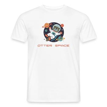 Otter in Space Rétro Comic - T-shirt homme - blanc - Devant - AI Model Male 178 dark (178cm)