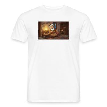Nasreddin Hodja & The Bird of Wisdom - Men's T-Shirt - white - Front - AI Model Male 178 dark (178cm)
