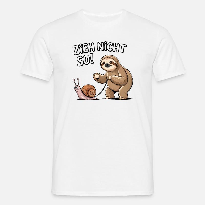 Don't pull so sloth snail - Men's T-Shirt - white