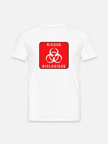Biologisches Gefahrzeichen, Infektionsrisiko, Material - Männer T-Shirt - Weiß