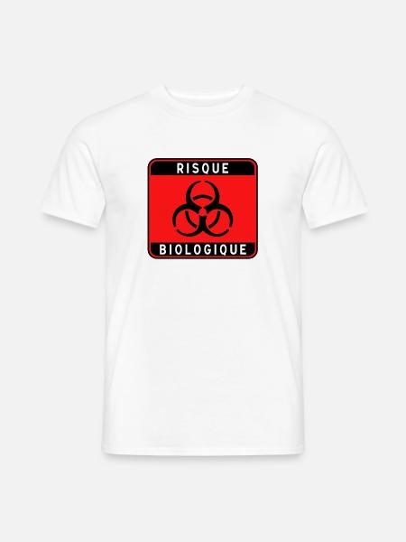 Biologisches Gefahrzeichen, Infektionsrisiko, Material - Männer T-Shirt - Weiß