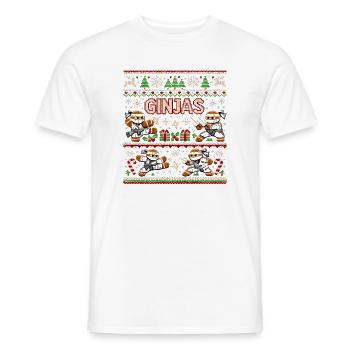 Ginjas Lebkuchen-Weihnachtspullover - Männer T-Shirt - Weiß - Vorne - AI Model Male 178 dark (178cm)