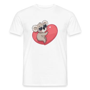 Koala-Lächelndes Herz - Männer T-Shirt - Weiß - Vorne - AI Model Male 178 dark (178cm)