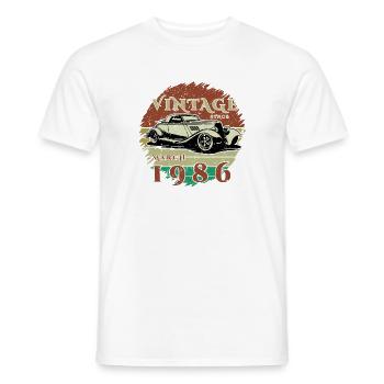 40e anniversaire - Classiques - Vintage depuis 03/1986 - T-shirt homme - blanc - Devant - AI Model Male 178 dark (178cm)