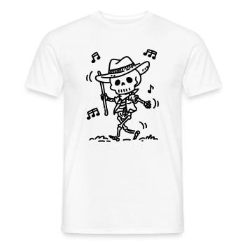 Dancing Cowboy Skeleton | Music & Halloween Theme - Men's T-Shirt - white - Front - AI Model Male 178 dark (178cm)