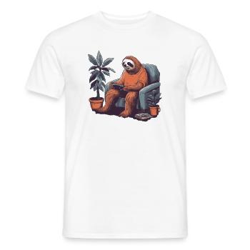 Fauler Gamer im Sessel - Männer T-Shirt - Weiß - Vorne - AI Model Male 178 dark (178cm)