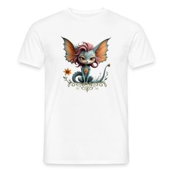 Blauer Drache mit blumigen Flügeln - Männer T-Shirt - Weiß - Vorne - AI Model Male 178 dark (178cm)