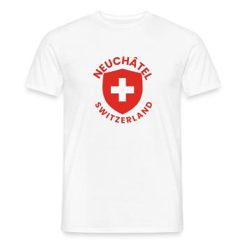 Neuchâtel Schweizer Schild - Männer T-Shirt - Weiß - Vorne - AI Model Male 178 dark (178cm)
