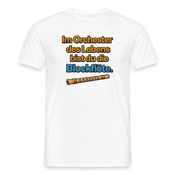 Orchestra of Life Recorder Design - Men's T-Shirt - white - Front - AI Model Male 178 dark (178cm)