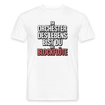 Orchestra of Life Recorder Design - Men's T-Shirt - white - Front - AI Model Male 178 dark (178cm)